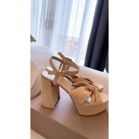 GIANVITO ROSSI 110 twisted suede platform sandals 42 - Picture 6 of 13